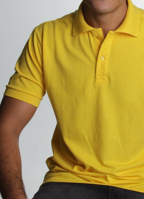 confecção de camisa amarelo ouro polo masculina com bordado