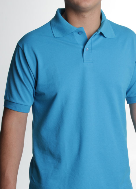 confecção de camisa turquesa polo masculina com bordado
